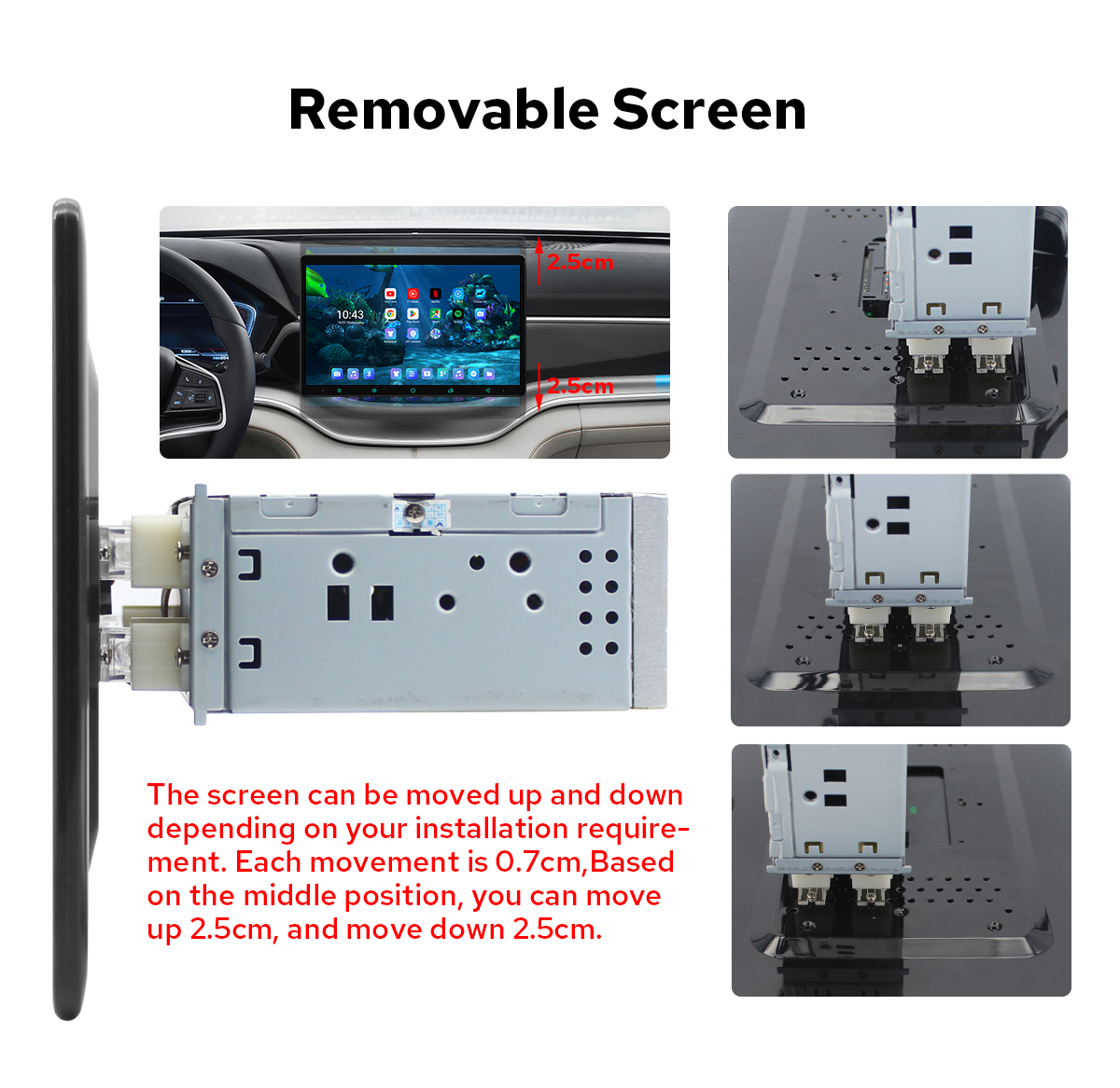 11.6 Inch Single Din Full Touchscreen Head Unit Support Split Screen AR Camera  